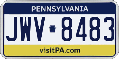 PA license plate JWV8483