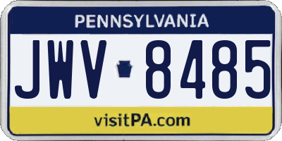 PA license plate JWV8485