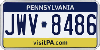 PA license plate JWV8486