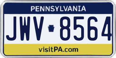 PA license plate JWV8564