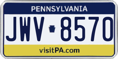 PA license plate JWV8570