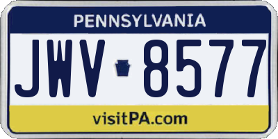 PA license plate JWV8577
