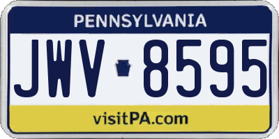 PA license plate JWV8595