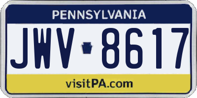 PA license plate JWV8617