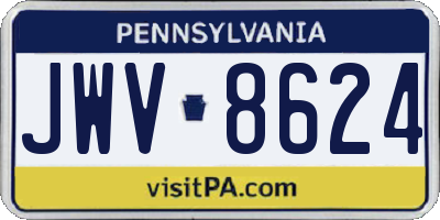 PA license plate JWV8624