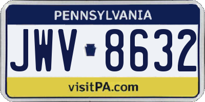 PA license plate JWV8632