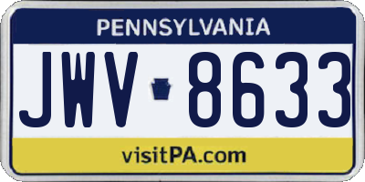 PA license plate JWV8633