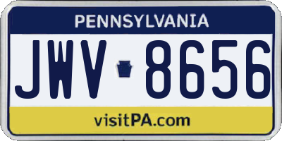 PA license plate JWV8656