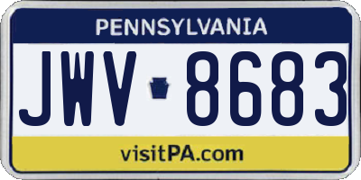 PA license plate JWV8683