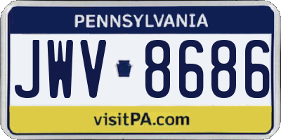 PA license plate JWV8686