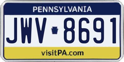 PA license plate JWV8691