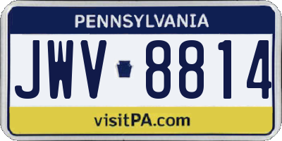PA license plate JWV8814