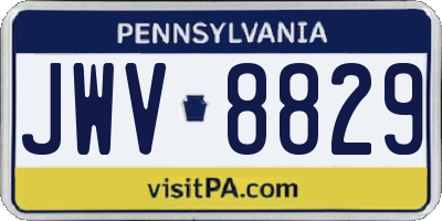 PA license plate JWV8829