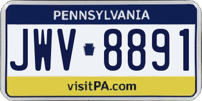 PA license plate JWV8891