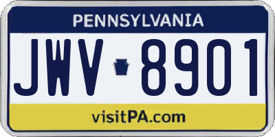 PA license plate JWV8901