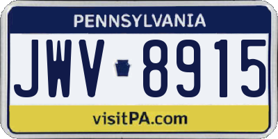 PA license plate JWV8915