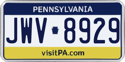 PA license plate JWV8929