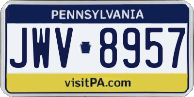 PA license plate JWV8957
