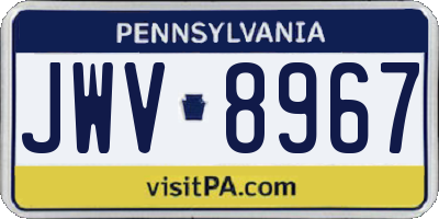 PA license plate JWV8967