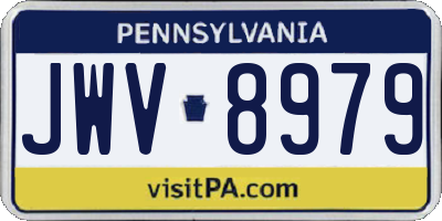PA license plate JWV8979