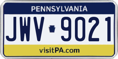 PA license plate JWV9021