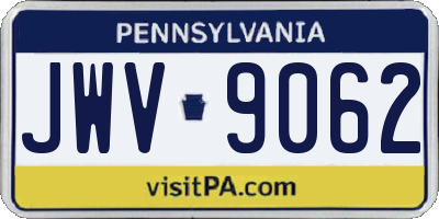 PA license plate JWV9062