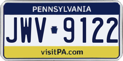 PA license plate JWV9122