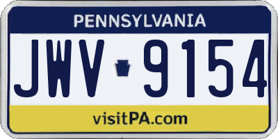 PA license plate JWV9154