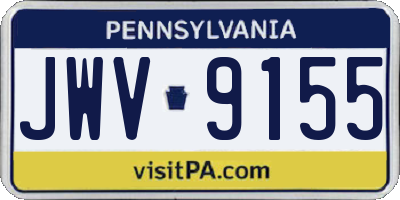 PA license plate JWV9155