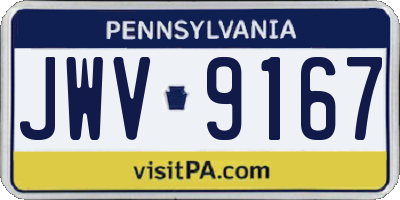 PA license plate JWV9167
