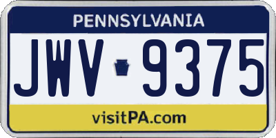 PA license plate JWV9375