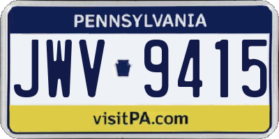 PA license plate JWV9415
