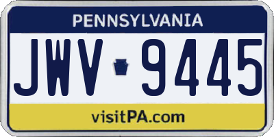 PA license plate JWV9445