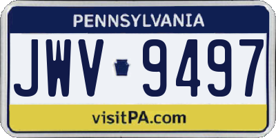 PA license plate JWV9497