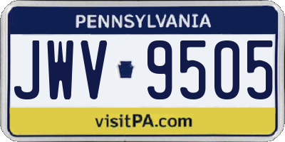 PA license plate JWV9505