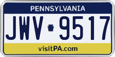 PA license plate JWV9517