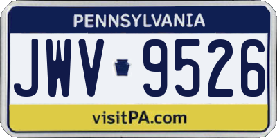 PA license plate JWV9526