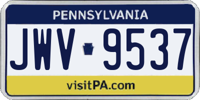 PA license plate JWV9537