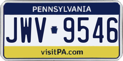 PA license plate JWV9546