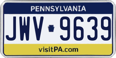PA license plate JWV9639