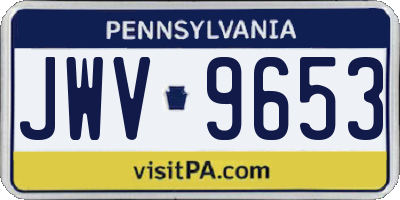 PA license plate JWV9653