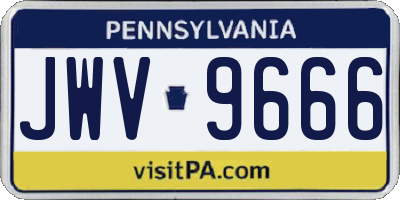 PA license plate JWV9666
