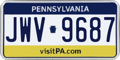 PA license plate JWV9687
