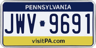 PA license plate JWV9691