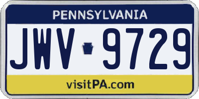 PA license plate JWV9729
