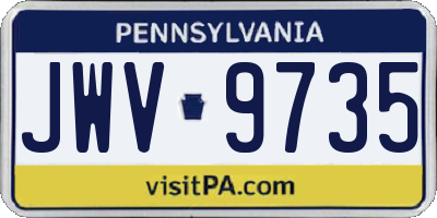 PA license plate JWV9735