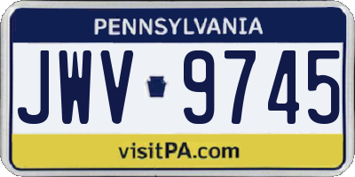 PA license plate JWV9745