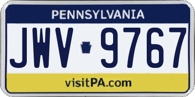 PA license plate JWV9767