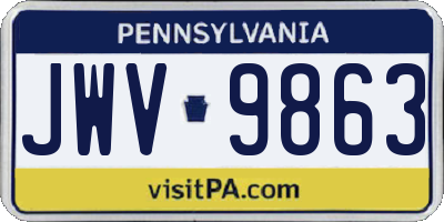 PA license plate JWV9863