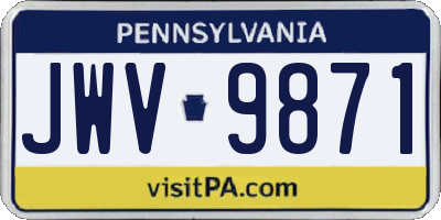 PA license plate JWV9871